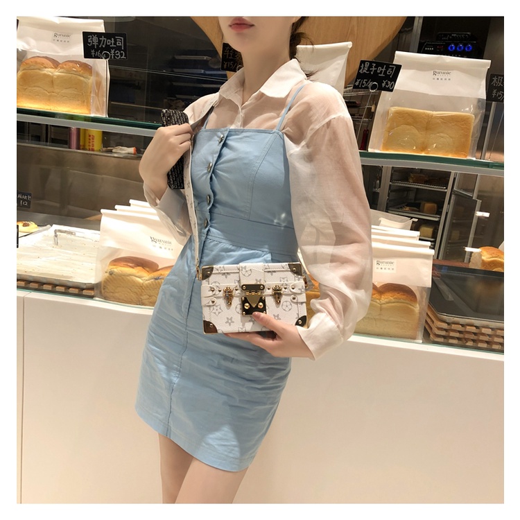 BJ15306 - COFFEE/WHITE - TAS PESTA CLUTCH SLEMPANG MODIS ELEGAN BOX KUNCI KOTAK TAS WANITA FASHION IMPORT TERMURAH TERLARIS TERBARU BAGSTORE JAKARTA TAS BATAM ELJ5306 CR7368 JT4650 ZC5570 BQ3475 CR7843