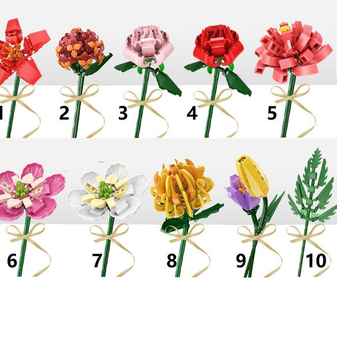 City Flower Bunga Rose Tulip Chrysant Orchid Sun Leaf Lego Compatible - 1 C5M6