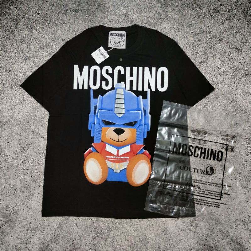 KAOS T-SHIRT MOSCHINO OPTIMUS PRIME HITAM AUTHENTIC FULLTAG &amp; LEBEL