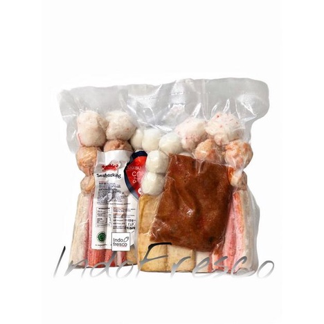 

MAKANAN BEKU / SEAFOOD KING SHABU COMBO STEAMBOAT- PAKET MIX OLAHAN SEAFOOD 300 G NON COD