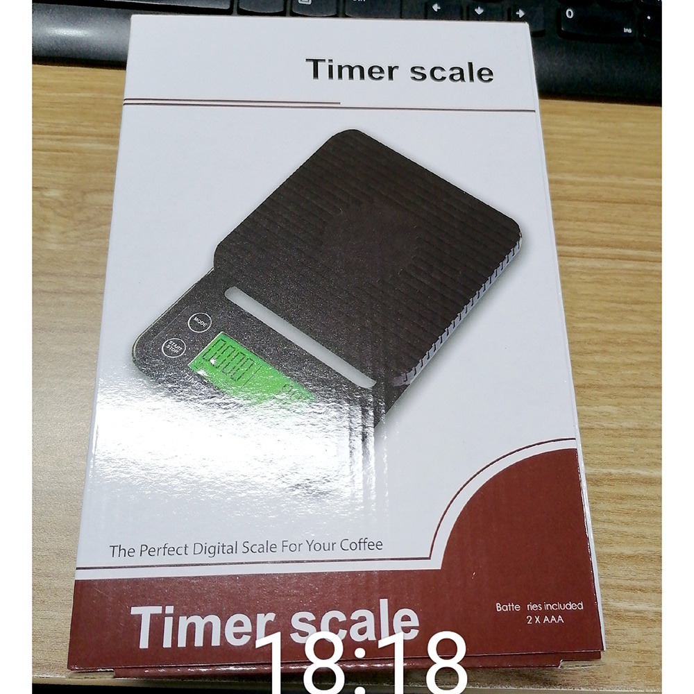 timbangan kopi digital 3kg 0.1g 5kg 0.1g dengan timer bonus 2 baterai