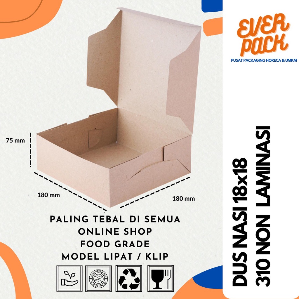 

DUS NASI 18x18 KOTAK NASI KRAFT PAPER / COKLAT SUPER TEBAL PREMIUM 310 GSM