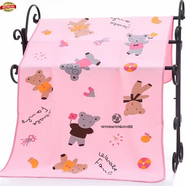 Handukmall Handuk Besar Handuk 70X140CM Halus Super Lembut Anak Baby Handuk Mandi Dewasa Ukuran 70x140cm Honey Bear