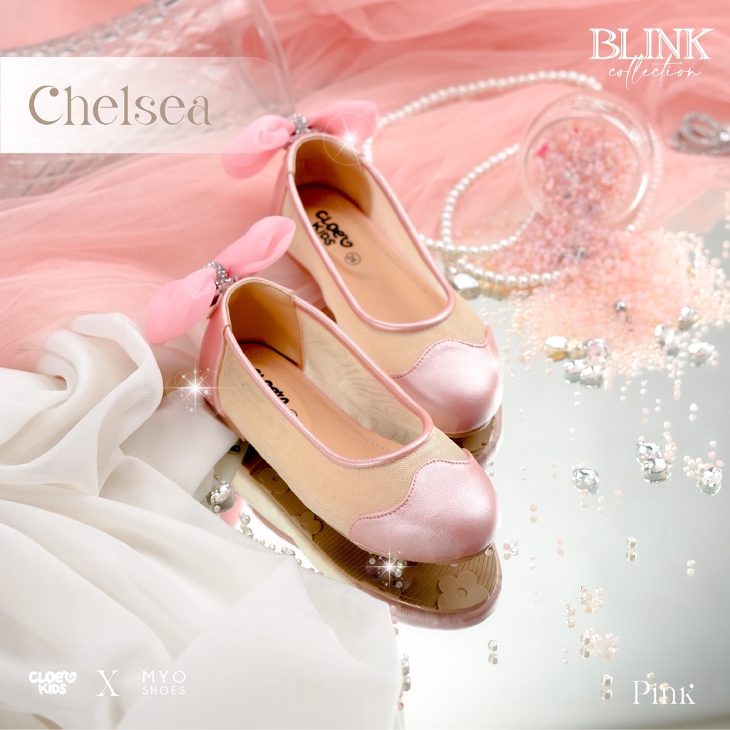 CLOEVKIDS - READY STOCK Chelsea Size 22-35 Flatshoes Sepatu Pesta Ballet Anak Perempuan Ballerina Korean Style Lucuu - Blink Series