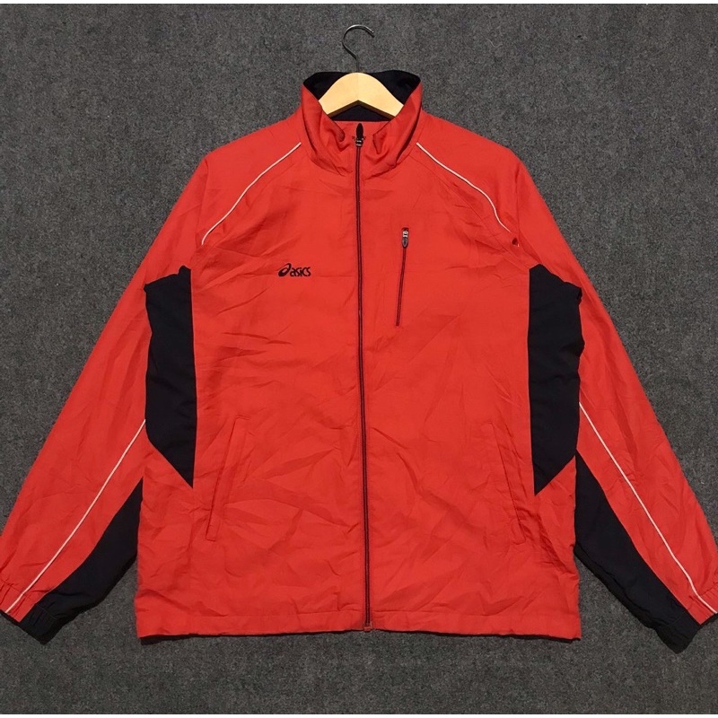 Zip Paracute Jaket ASICS Orange Second Original