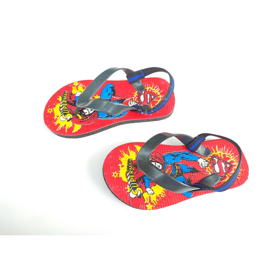 SENDAL BEBY JEPIT KIDS LAKI LAKI MOTIF SUPERMAN 1-3 THUN