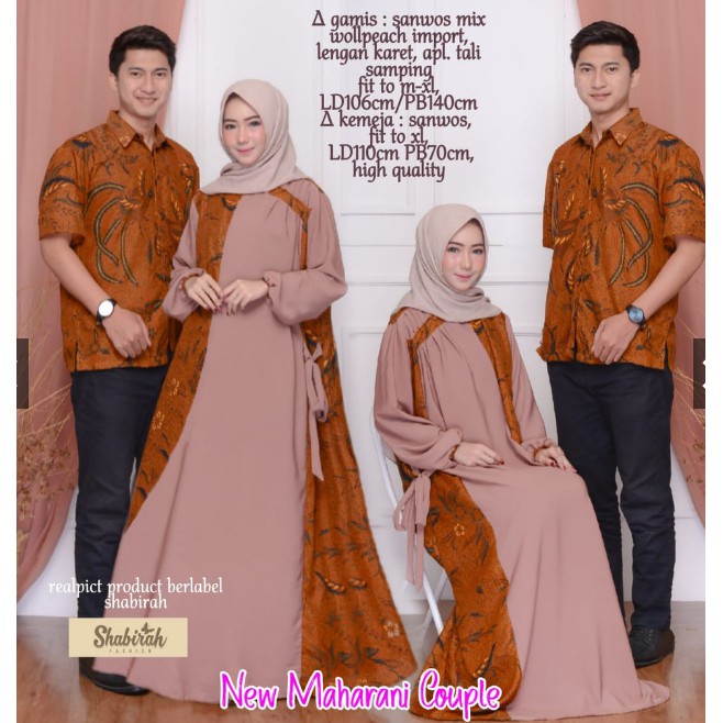 NEW Maharani Couple ORI SHABIRAH couple batik sarimbit seragam batik solo gamis batik couple keluarg