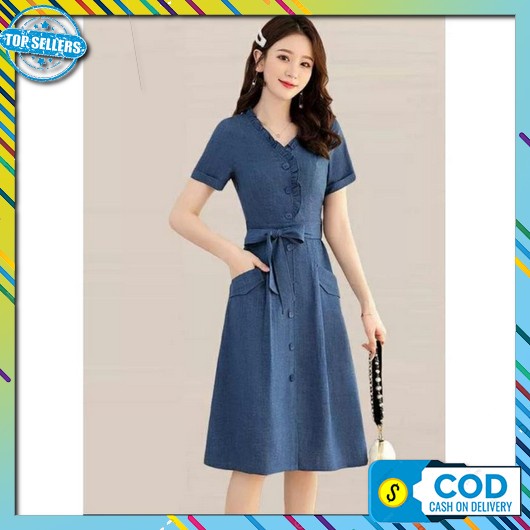 Dress Tunik Motif Elegan Bahan Adem Vneck  Simpel Dres Kondangan Kekinian Dres Pesta Kekinian Party 