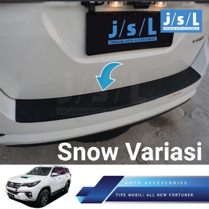 All New Fortuner sillplate belakang hitam rear scuff plate black JSL