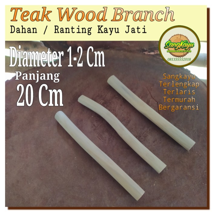 Teak wood branch 20 cm macrame dahan ranting kayu jati bahan kerajinan