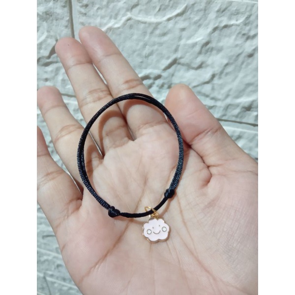 gelang charm awan tali satin 1mm