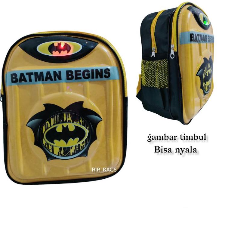 (TERBAIK) Tas sekolah anak bantman TK/Tas Batman TK LED/Tas anak Batman LED/Tas anak karakter Batman