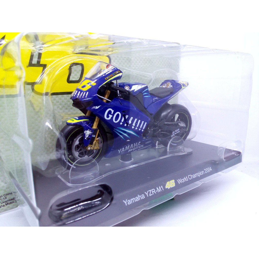 Diecast Leo Models Miniatur Motogp Yamaha YZR-M1 Valentino World Champion 2004