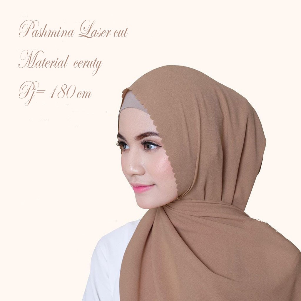 Jilbab pashmina laser cut