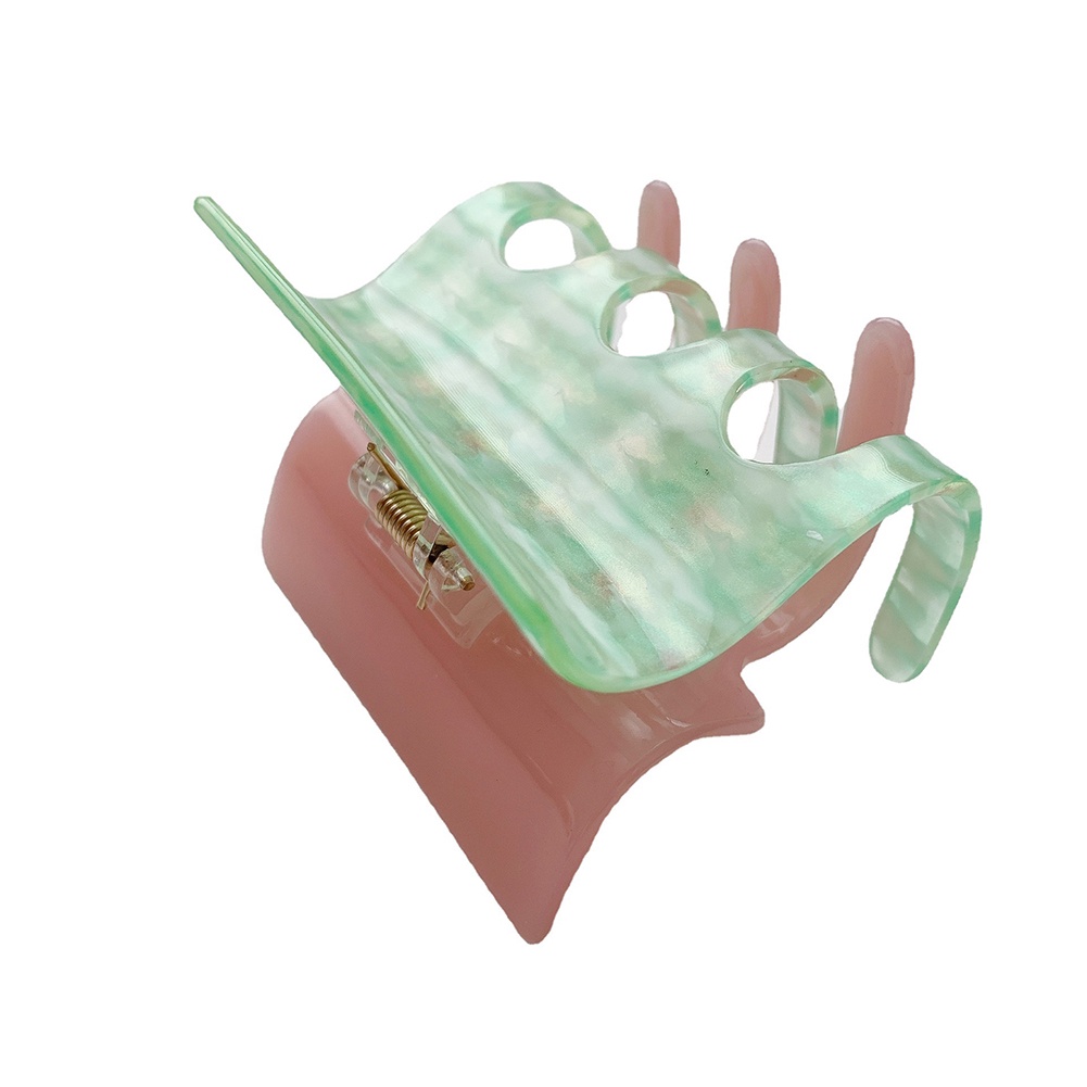 Jepit Rambut Bentuk Geometri Motif Kotak-Kotak Warna Blok