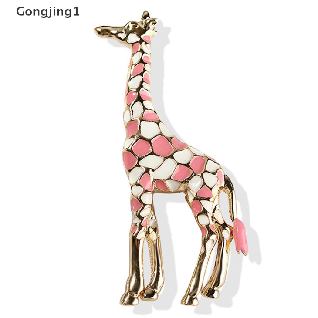Gongjing1 Bros Pin Enamel Bentuk Jerapah Untuk Wanita
