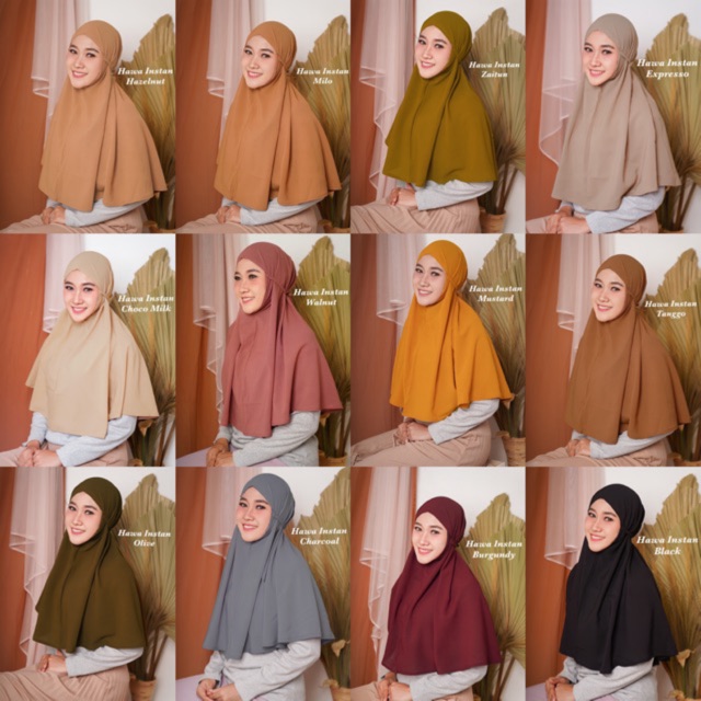 Hawa Instan/Bergo Maryam/Daily khimar/Bergo Syari/Bergo Rumahan