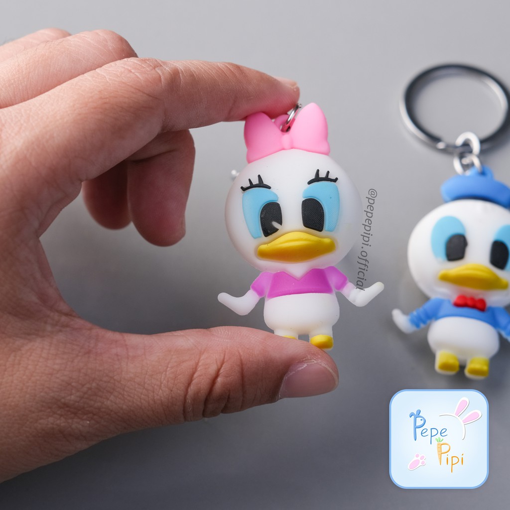 Gantungan Kunci Karet Disney Donald Daisy Ganci Keychain Hiasan Tas
