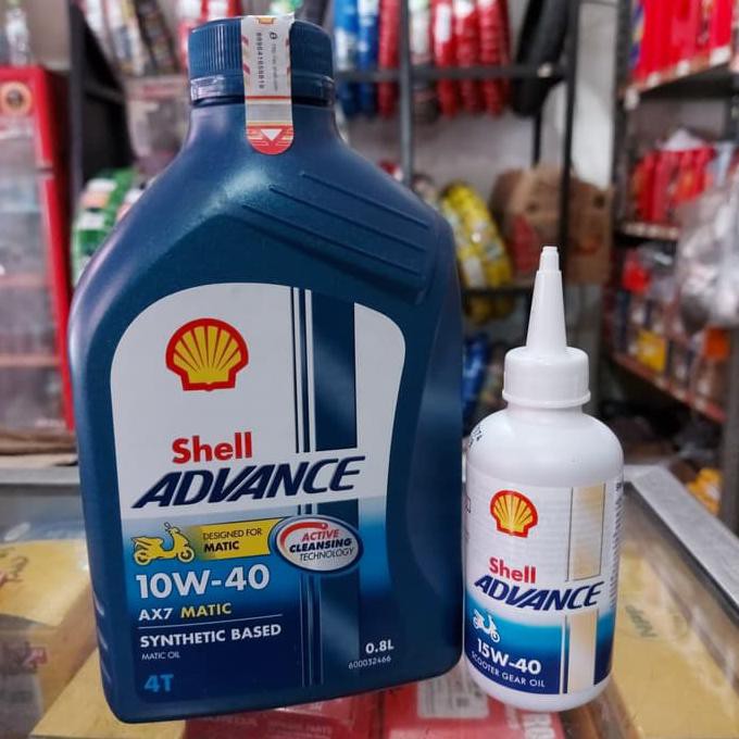 PAKET MURAH OLI MATIC SHELL AX7 10W/40 + OLI GARDAN SHELL