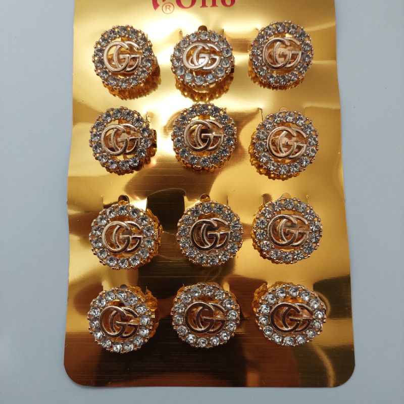 BROS DAGU Kecil Hijab Jilbab Aksesoris Wanita Muslim Cantik Full Mata Bros dagu murah.-Kuning C