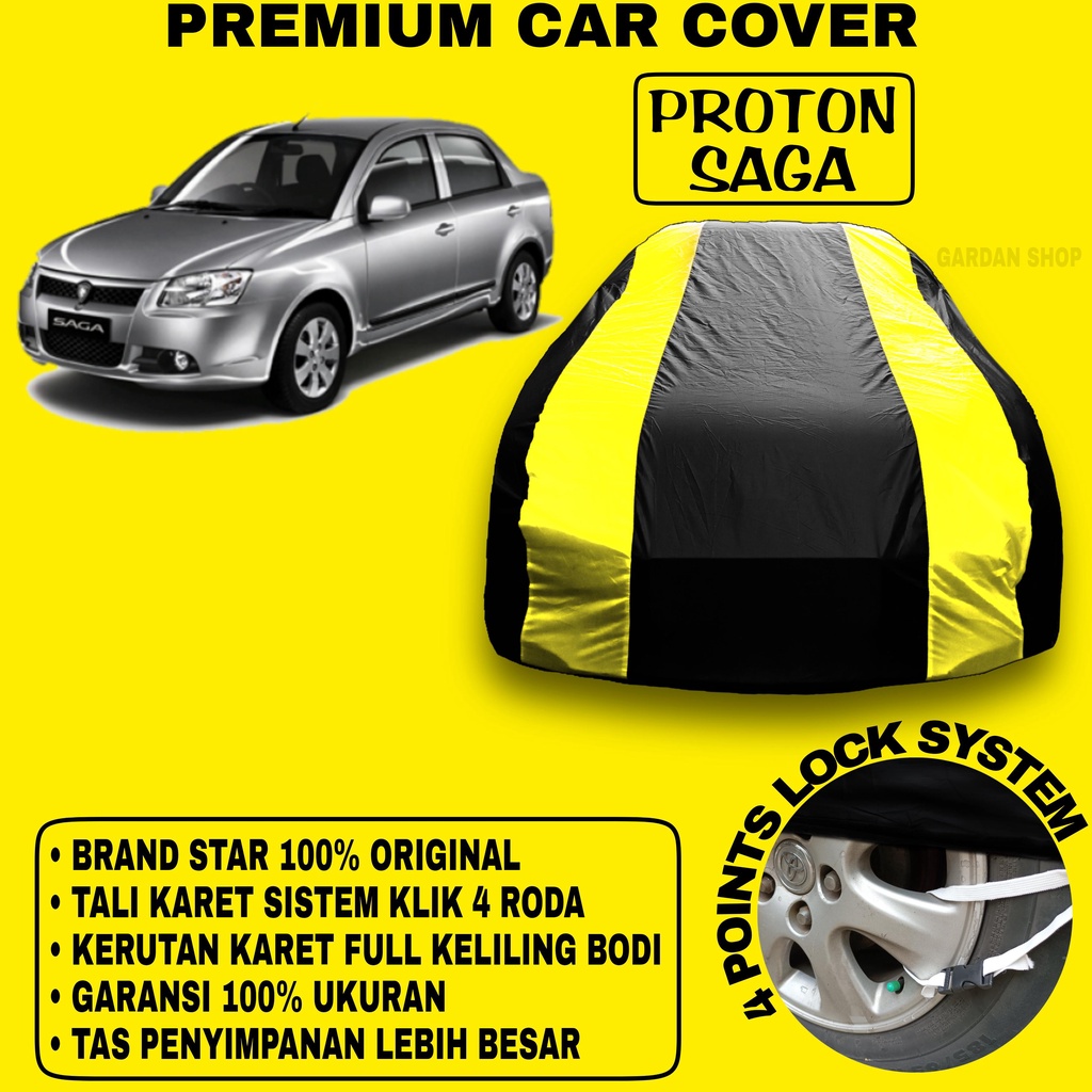 Body Cover PROTON SAGA Sarung Strip KUNING Penutup Pelindung Bodi Mobil Proton Saga PREMIUM