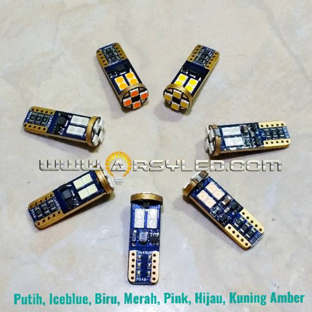 Lampu LED Motor T10 Pollux Senja Sein Mundur Canbus Error Free 12 mata-2