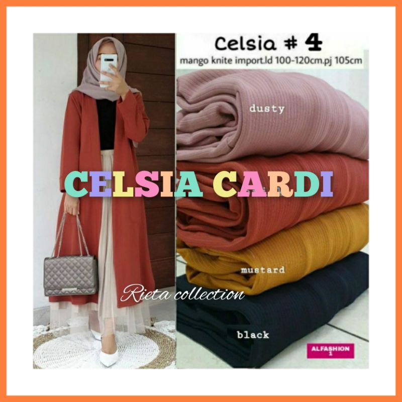 FASHION MUSLIM PAKAIAN WANITA ATASAN OUTWEAR OUTER CELSIA CARDI MANGO KNIT CARDIGAN KEKINIAN TERMURA