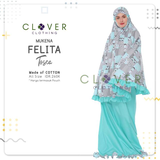 mukena dewasa katun motif rukuh setelan felita clv