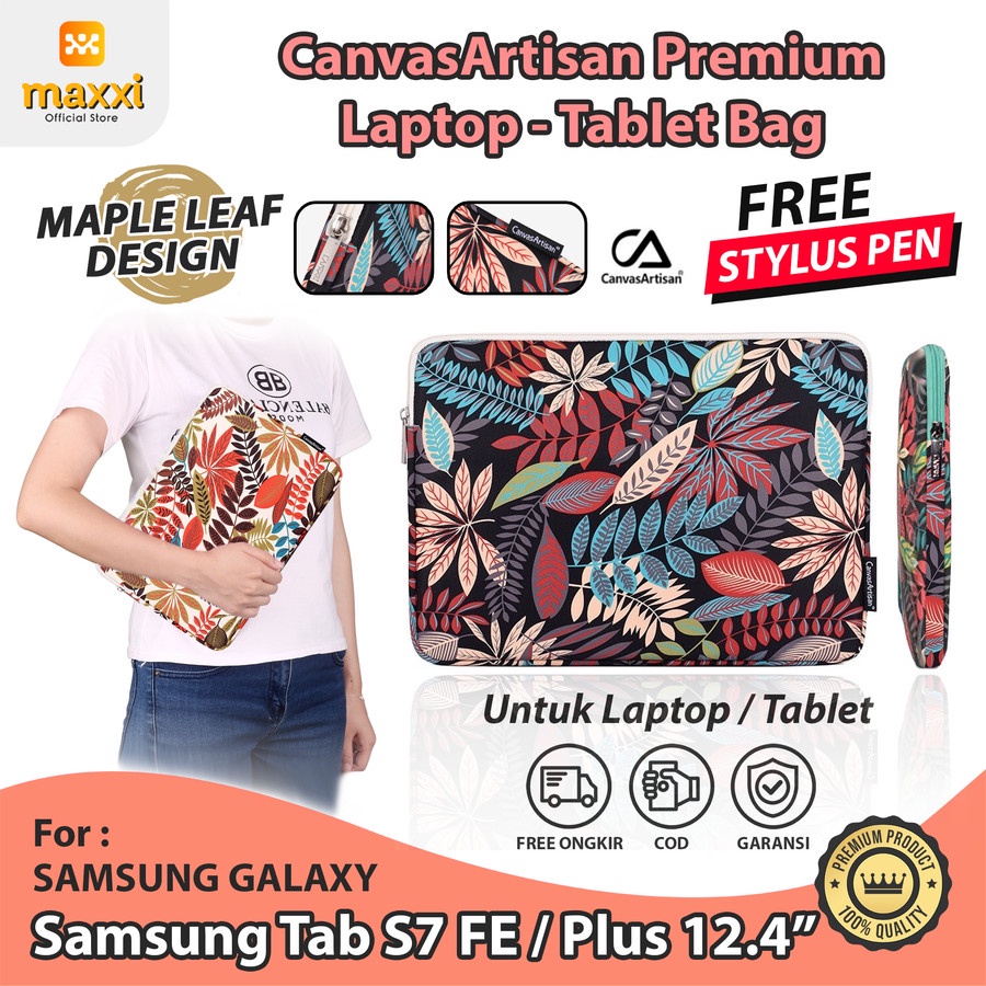 Samsung Tab S7 FE S7 Plus 12.4 Laptop Bag Motif Tas Kerja Sekolah Soft Sleeve Sarung Tablet Waterpro