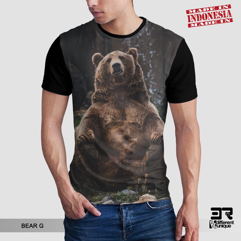 [ COD ] KAOS PRINTING GAMBAR HEWAN BEAR G BERUANG - BAJU DISTRO ORIGINAL MOTIFBINATANG ANIMALS HARIM