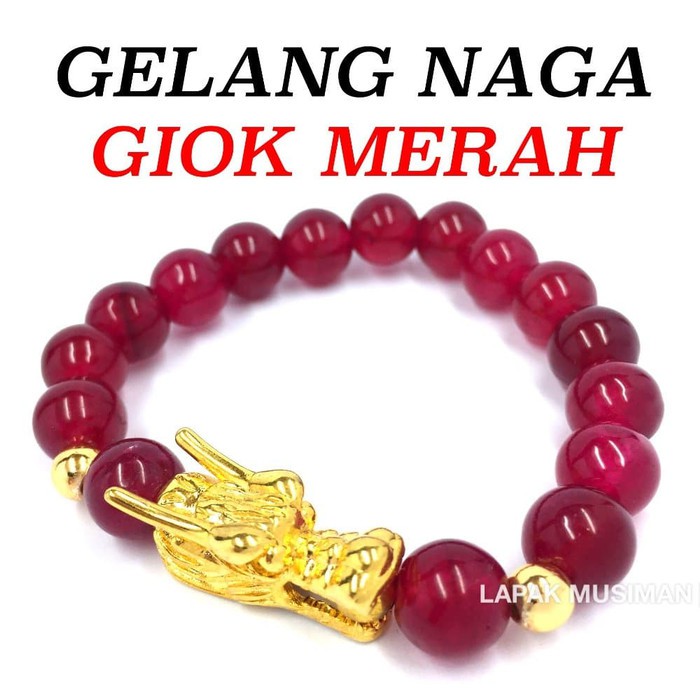 [Bayar di Tempat] Gelang Pria Naga Giok Hijau Asli Original 10mm