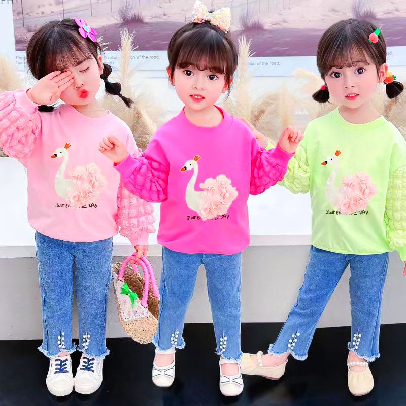 SETELAN ROK LEGGING ANAK PEREMPUAN IMPORT 1-5 TAHUN LENGAN PANJANG 7/8 / SETELAN ANAK CEWEK IMPORT ROK CELANA LEGGING TUTU + SWEATER ANGSA  BEAR KELINCI DANCE PITA MUTIARA