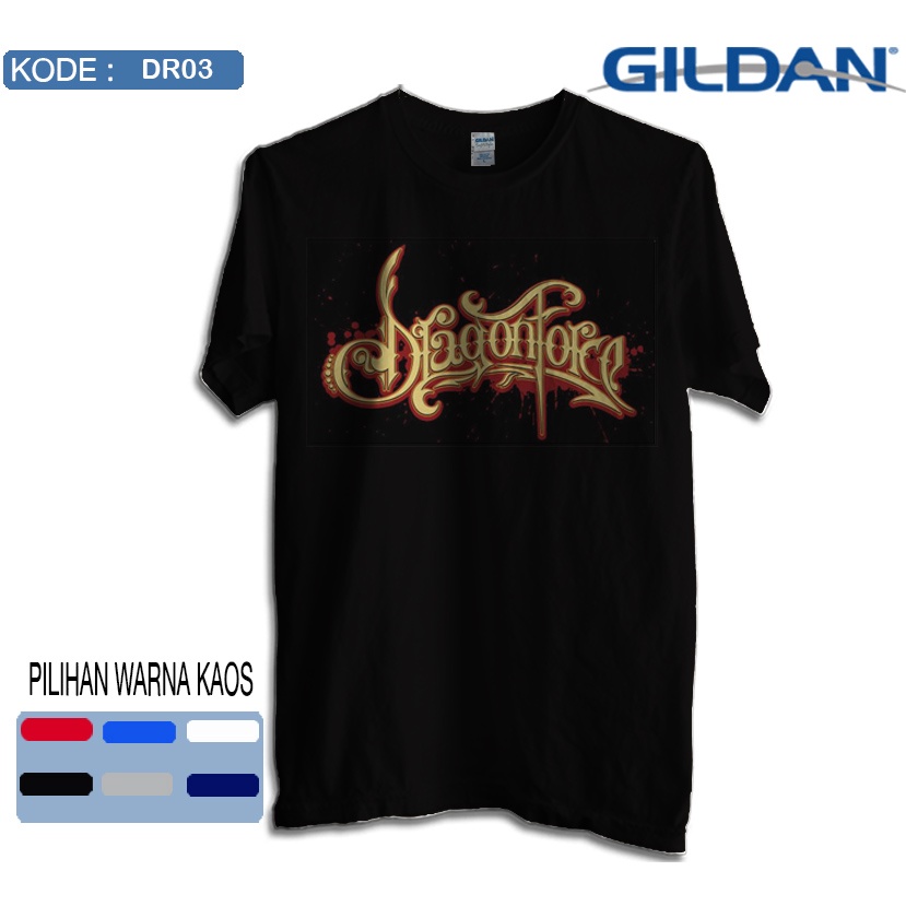 KAOS DRAGONFORCE LOGO STYLE KAOS ORIGINAL GILDAN DR03