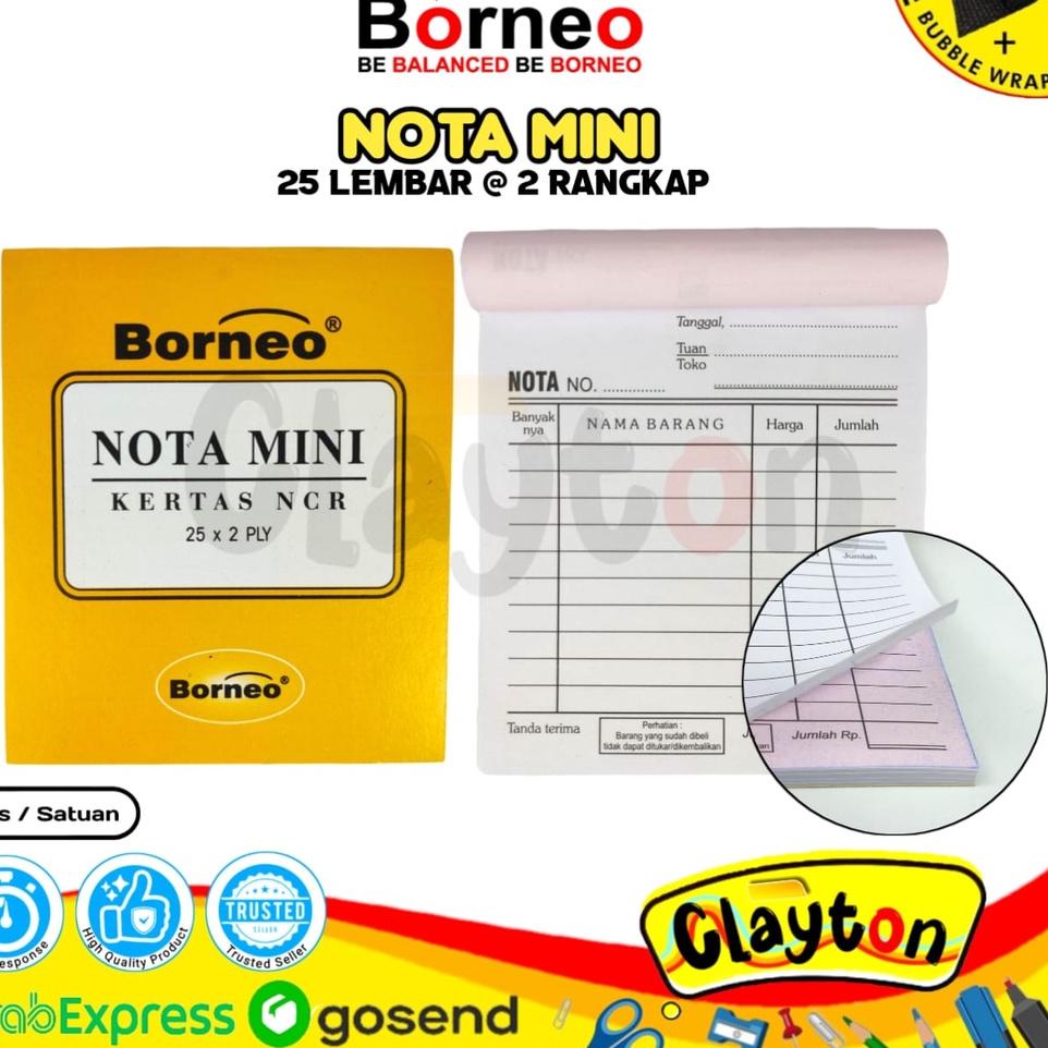 

CUCI GUDANG Buku Nota Kontan Borneo Kecil 2 Ply NCR / Nota Kontan 2 Rangkap Kecil / Nota Kontan Mini ✡ 890