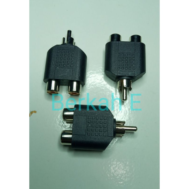 Converter Jack RCA Male To 2 Cover RCA Female