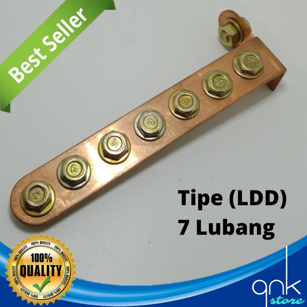 Plat Aki Tembaga Header Aki Tembaga Plat Tembaga 5mm x 20mm 7 Lubang Tembaga Murni