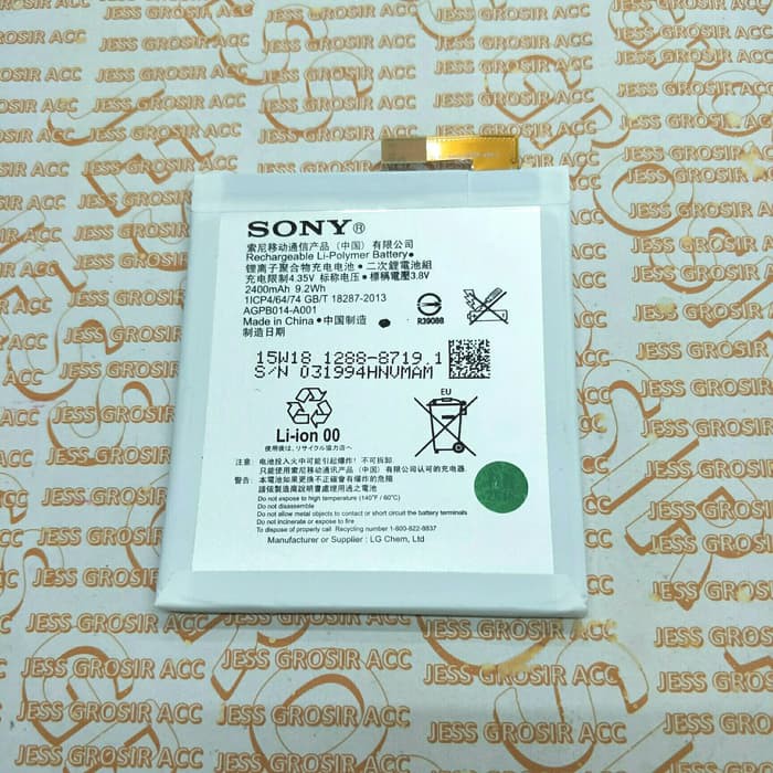 Baterai Battery Original SONY EXPERIA M4 AQUA , M4 DUAL , LIS1576ERPC , E2303 E2353 AGPB014-A001