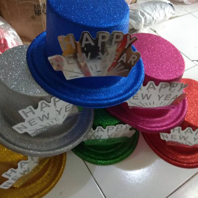 10 pcs topi gliter tahun baru new year hat