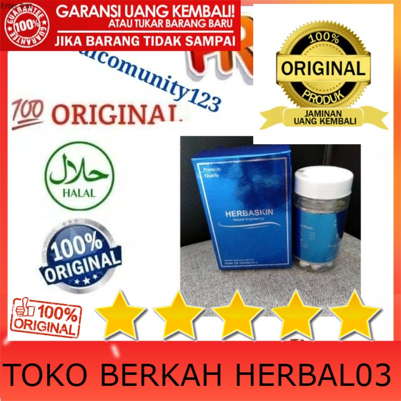 100% ASLI HERBASKIN - Herbaskin Asli Kapsul Pemutih isi 50 Herbaskin Natural Brightening Suplemen