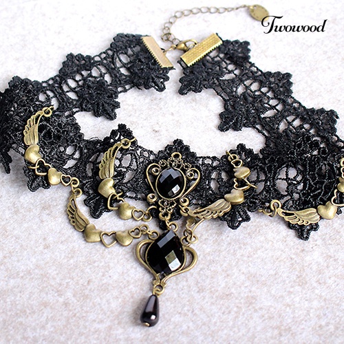 Kalung Choker Bahan Lace Gaya Vintage Gothic Untuk Wanita