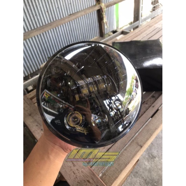 Lampu Daymaker 7inch 19 LED dus hitam Megapro,Ninja,Tiger