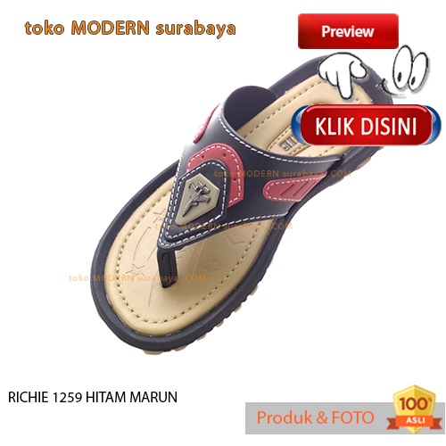 RICHIE 1259 HITAM MARUN sandal anak casual sandal jepit