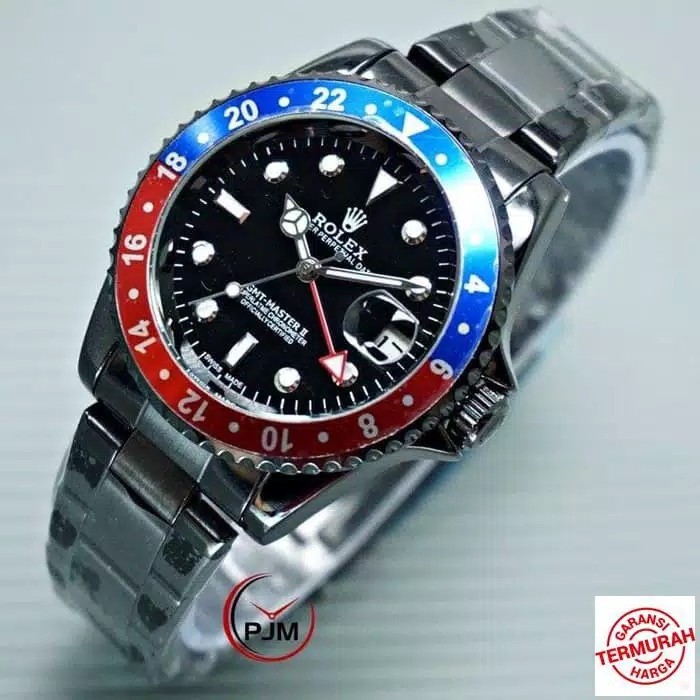 JAM TANGAN PRIA | ROLEX GMT MASTER II | AUTOMATIC RANTAI CHAIN ORIGINAL