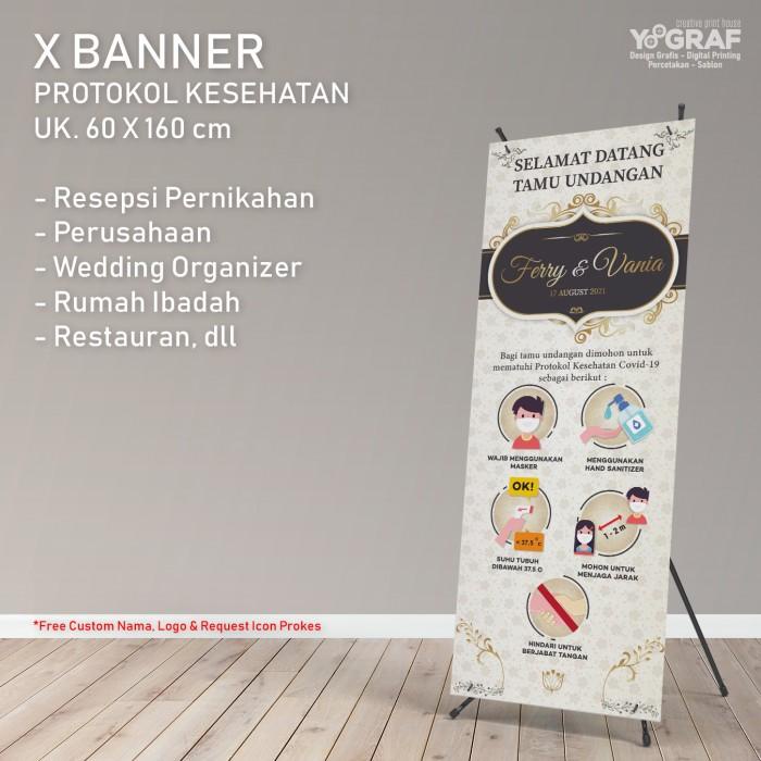 X Banner Prokes Resepsi Pernikahan 60X160Cm