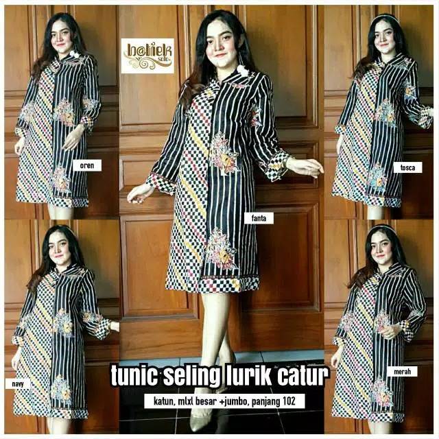  Promo Harga Dress Tunik  Seling Lurik  Catur Shopee 