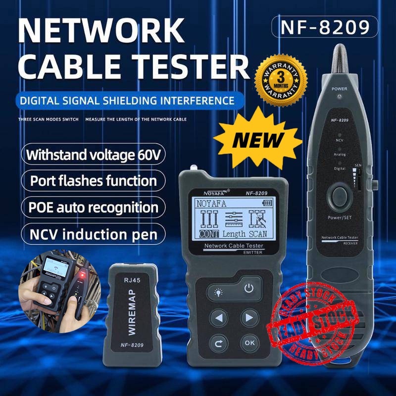 Jual NOYAFA NF8209 Network cable tester Finder Telephone checking LAN