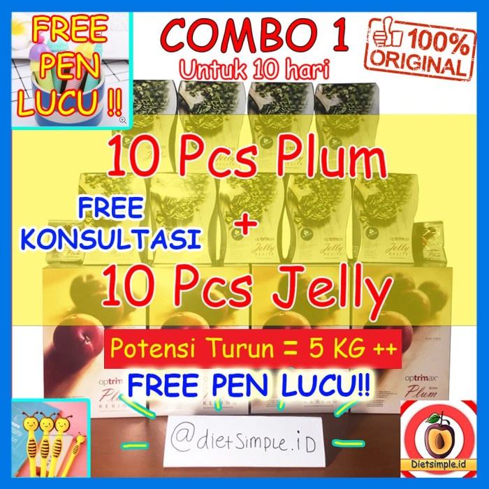 

Buah Kering - Original!!! Optrimax Combo Buah Plum Diet Kering (10) Dan Jelly (10)