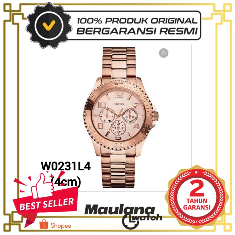 JAM TANGAN PRIA WANITA | RANTAI | KULIT | KARET | MURAH | Wanita - Guess W0231L4 Strap Stainless Ori