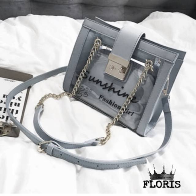 Selempang sunshine floris gesper rante konci gembok