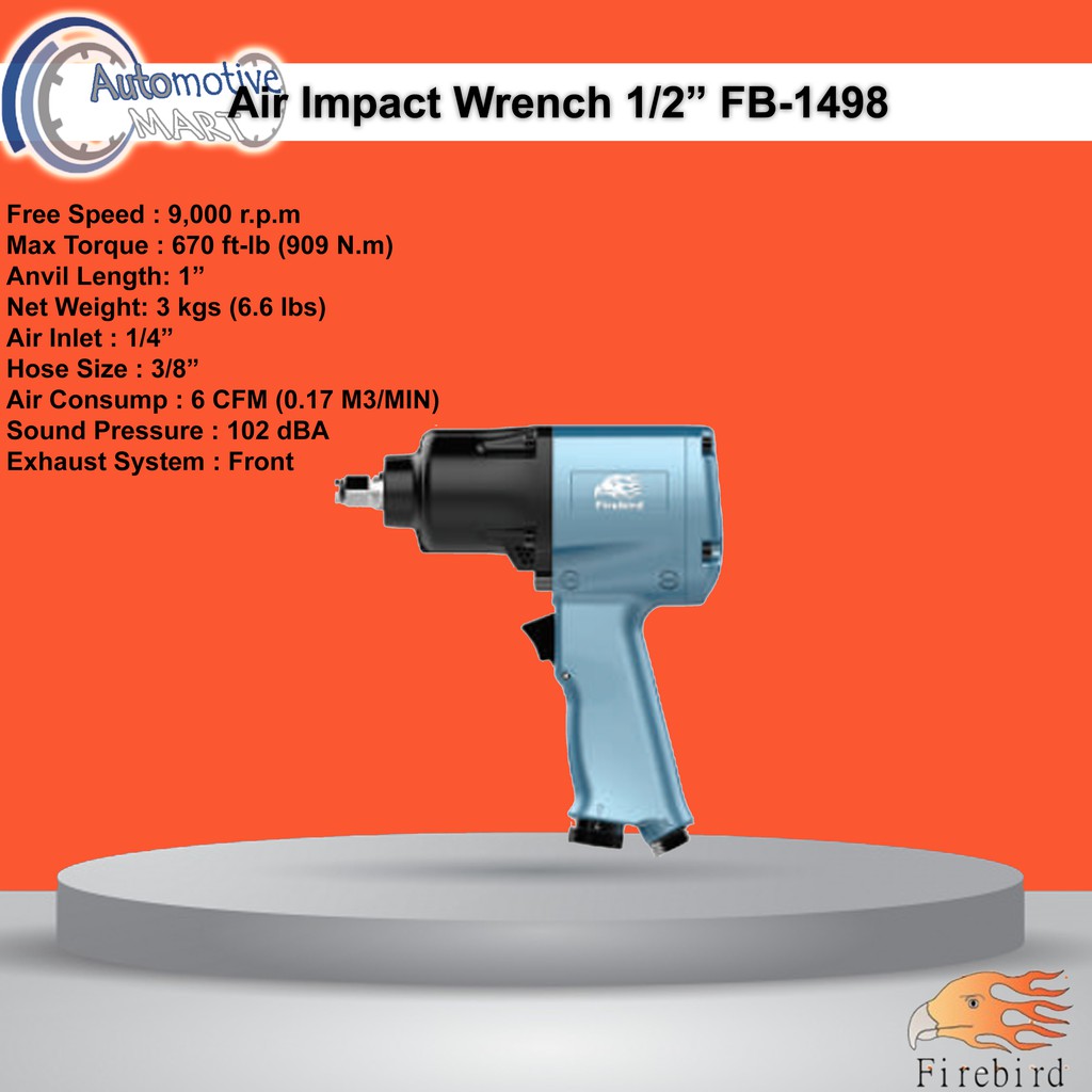 Firebird FB-1498 Air Impact Wrench 1/2 Inch / Pembuka Baut Roda 909N.m